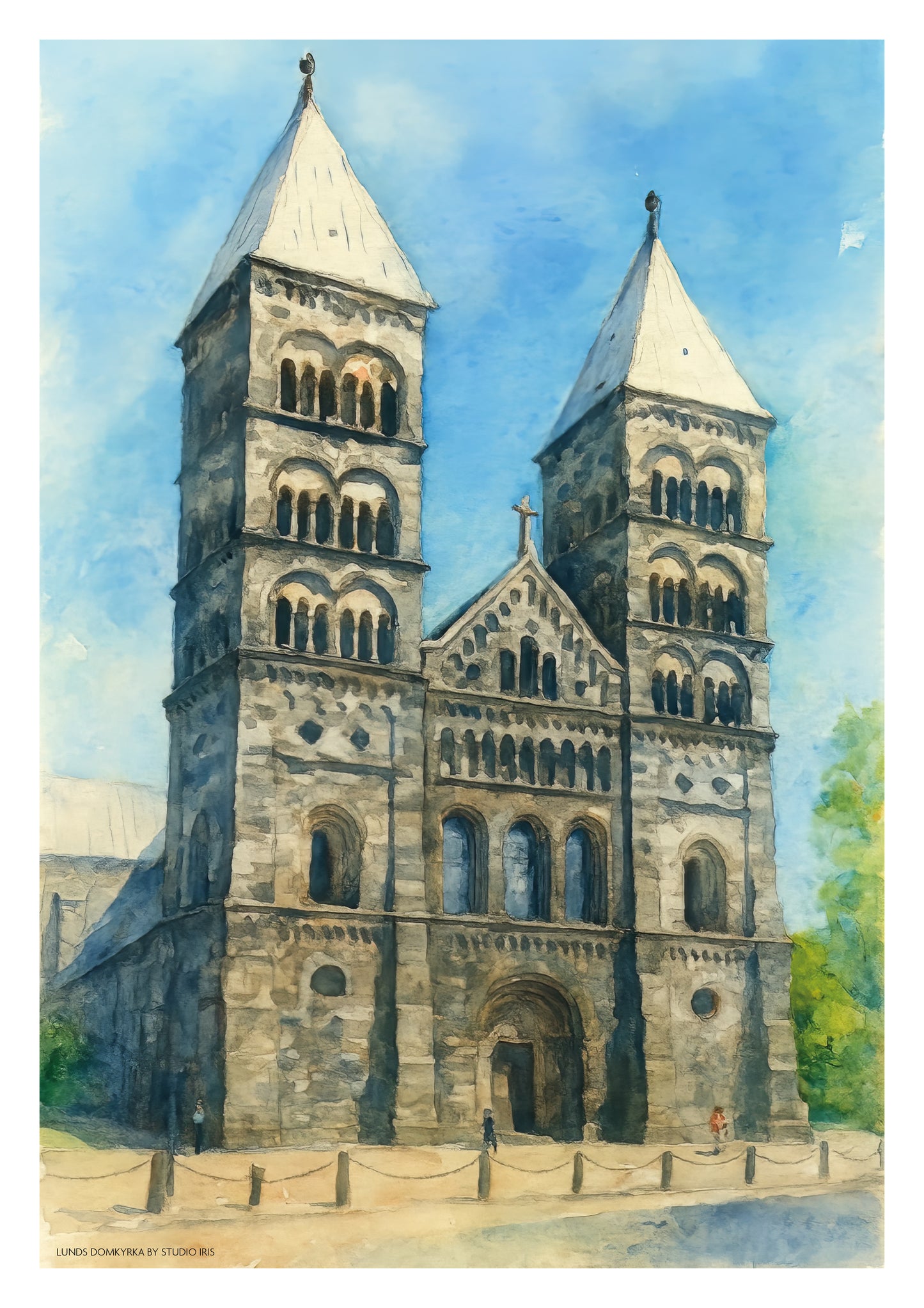 Lunds domkyrka - Akvarell