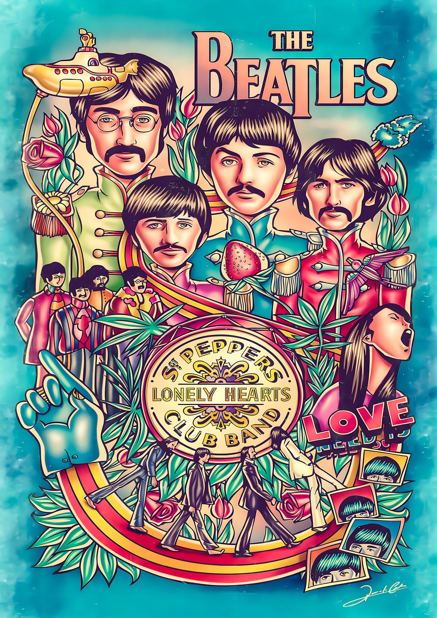 The Beatles - Lonely heart poster